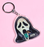 Scream Acrylic Shaker Charm Keychain Keyrings