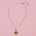 Silver Pumpkin Moon Necklace