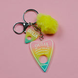 Pastel Ouija Planchette Pom Keychain