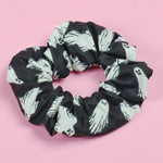 Glow in the Dark Black / Orange Ghosties Scrunchie