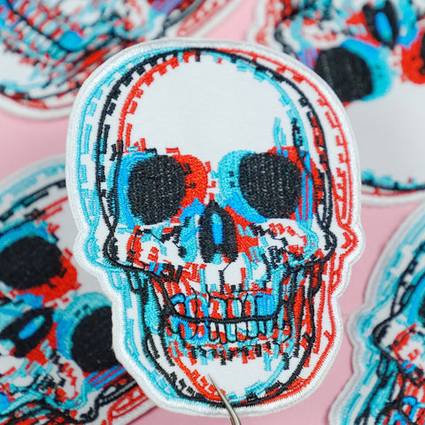 3D effect Skull Embroidered Patch