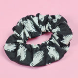 Glow in the Dark Black / Orange Ghosties Scrunchie