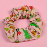 Pink Grinchy Who-Ville Cotton Scrunchie