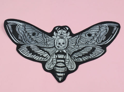 *LARGE* Death Head Moth Embroidered Back Patch