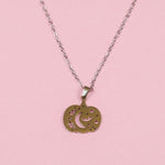 Silver Pumpkin Moon Necklace