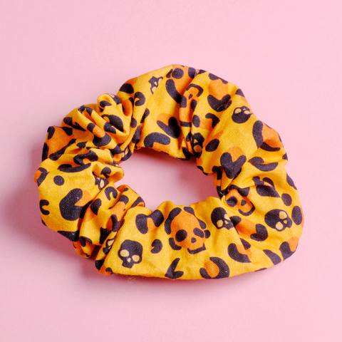 Leopard Skull Cotton Scrunchie