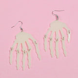 Glow In The Dark Skeleton Hands Earrings