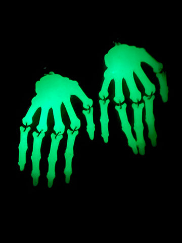 Glow In The Dark Skeleton Hands Earrings