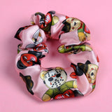 Valentines Scare Bears Satin Scrunchie