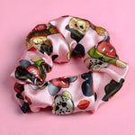 Valentines Scare Bears Satin Scrunchie