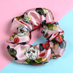 Valentines Scare Bears Satin Scrunchie