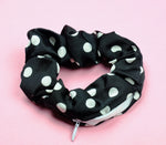 Hidden Zip Pouch Satin Scrunchie