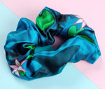 Lily Pond Sharks Satin Scrunchie