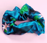 Lily Pond Sharks Satin Scrunchie