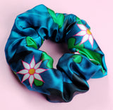 Lily Pond Sharks Satin Scrunchie