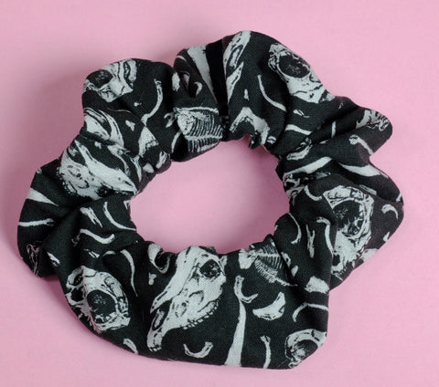 Animal Skull and Bone Cotton Scrunchie