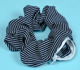 Red or Navy Blue Silky Cotton Hidden Pocket Scrunchie