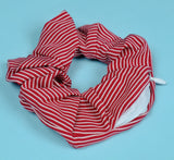 Red or Navy Blue Silky Cotton Hidden Pocket Scrunchie