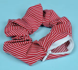 Red or Navy Blue Silky Cotton Hidden Pocket Scrunchie