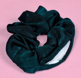 Blue or Pink Tencel Hidden Pocket Zipper Scrunchie