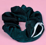 Blue or Pink Tencel Hidden Pocket Zipper Scrunchie