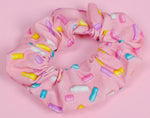 Pink Sprinkles Soft Cotton Scrunchie