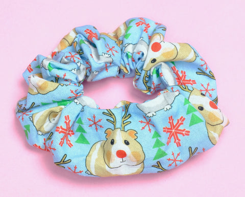 Christmas Guinea Pig Soft Cotton Scrunchies