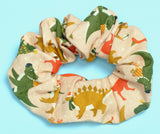 Christmas Dinosaurs Soft Cotton Scrunchie