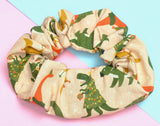 Christmas Dinosaurs Soft Cotton Scrunchie