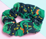 Christmas Dinosaurs Soft Cotton Scrunchie