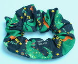 Christmas Dinosaurs Soft Cotton Scrunchie