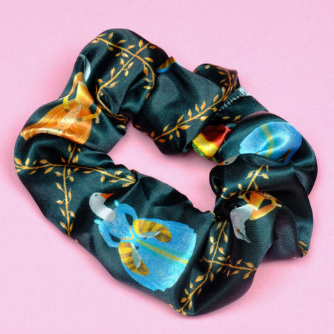 Medieval Birds Satin Scrunchie