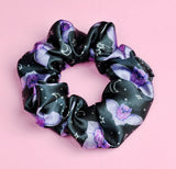 Purple Spooky Bats Satin Scrunchie