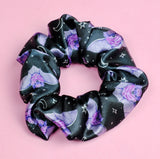 Purple Spooky Bats Satin Scrunchie