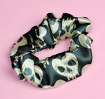 Skull hearts Goth Satin Scrunchie