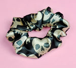 Skull hearts Goth Satin Scrunchie