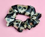 Skull hearts Goth Satin Scrunchie