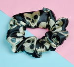 Skull hearts Goth Satin Scrunchie