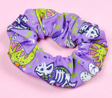 Spooky Skeleton Dinosaur Soft Cotton Scrunchie