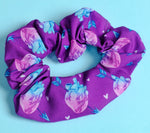 Purple Stabbed Heart Cotton Scrunchie