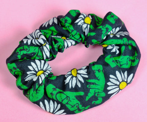 Zombie Daisy Garden Cotton Scrunchie