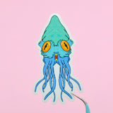 Squid Sea Monster Transparent Vinyl Sticker Decal