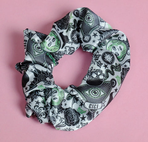 Paranormal Psychic Reader Leota Satin Scrunchie