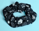 Black Occult Soft Cotton Scrunchie