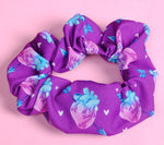 Purple Stabbed Heart Cotton Scrunchie