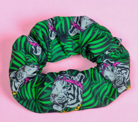 Jungle Tiger Cotton Scrunchie.