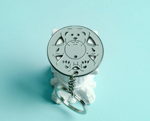 Teddy Bear Alloy wheel Enamel Keyring Keychain