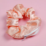 Hidden Zipper Satin Scrunchie