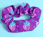 Purple Stabbed Heart Cotton Scrunchie