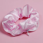 Hidden Zipper Satin Scrunchie